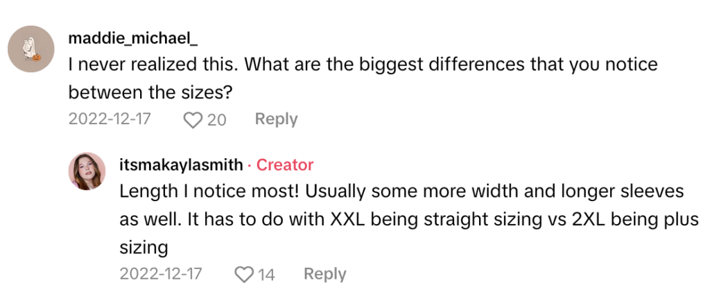 TikTok comment